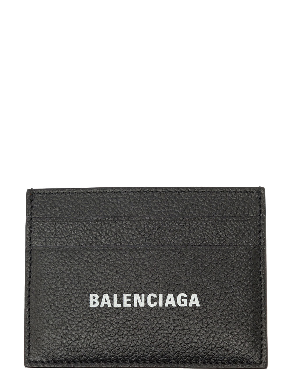 Balenciaga Men Cardholder With Contrasting Logo Lettering In Black Leather Men