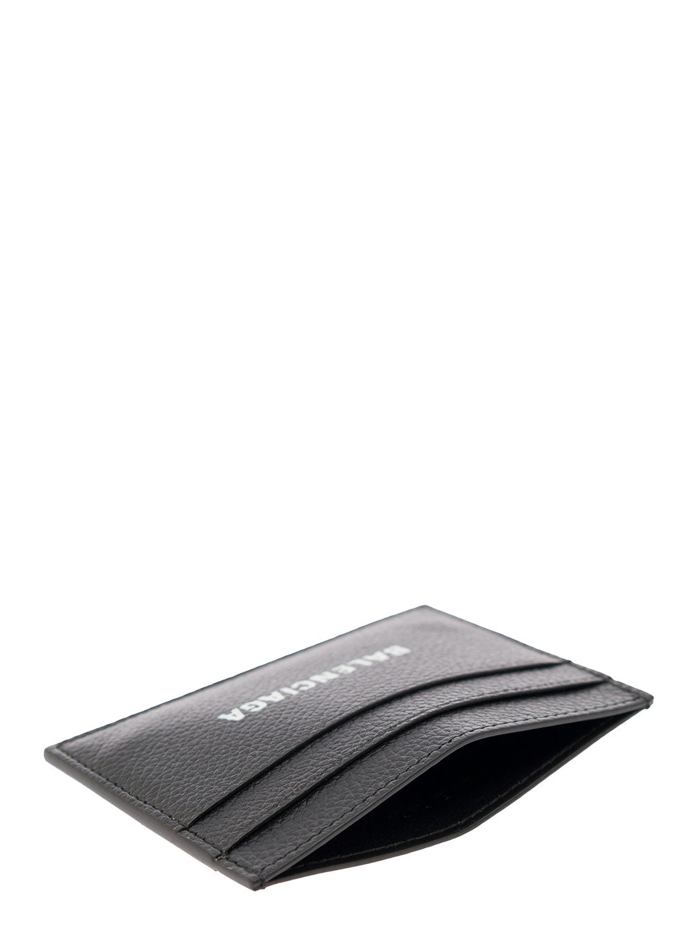 Balenciaga Men Cardholder With Contrasting Logo Lettering In Black Leather Men