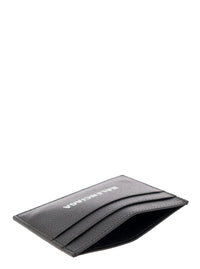 Balenciaga Men Cardholder With Contrasting Logo Lettering In Black Leather Men