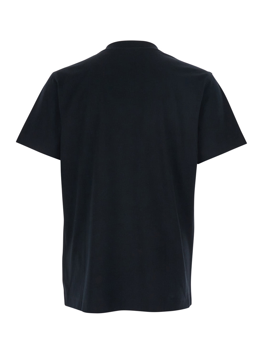 Burberry Men Black Cotton Embroidered Logo T-Shirt For Men