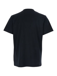 Burberry Men Black Cotton Embroidered Logo T-Shirt For Men