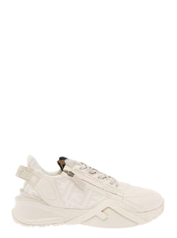 FENDI Fendi Men Sneaker 'Fendi Flow' With Ff Jacquard Logo Print And White Leather Men