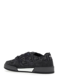 Fendi Men Sneakers 'Match' With Logo Patch On The Tongue And Ff Motif All-Over In Grey Leather For Men