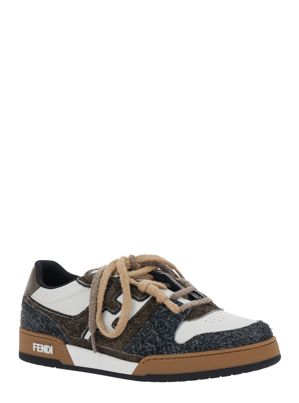 Fendi Men Sneakers 'Match Suede' Brown With Suede Leather Details