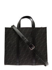 Fendi Men Shopper In Tech Fabric Jacquard Ff Fendi Man