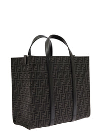 Fendi Men Shopper In Tech Fabric Jacquard Ff Fendi Man