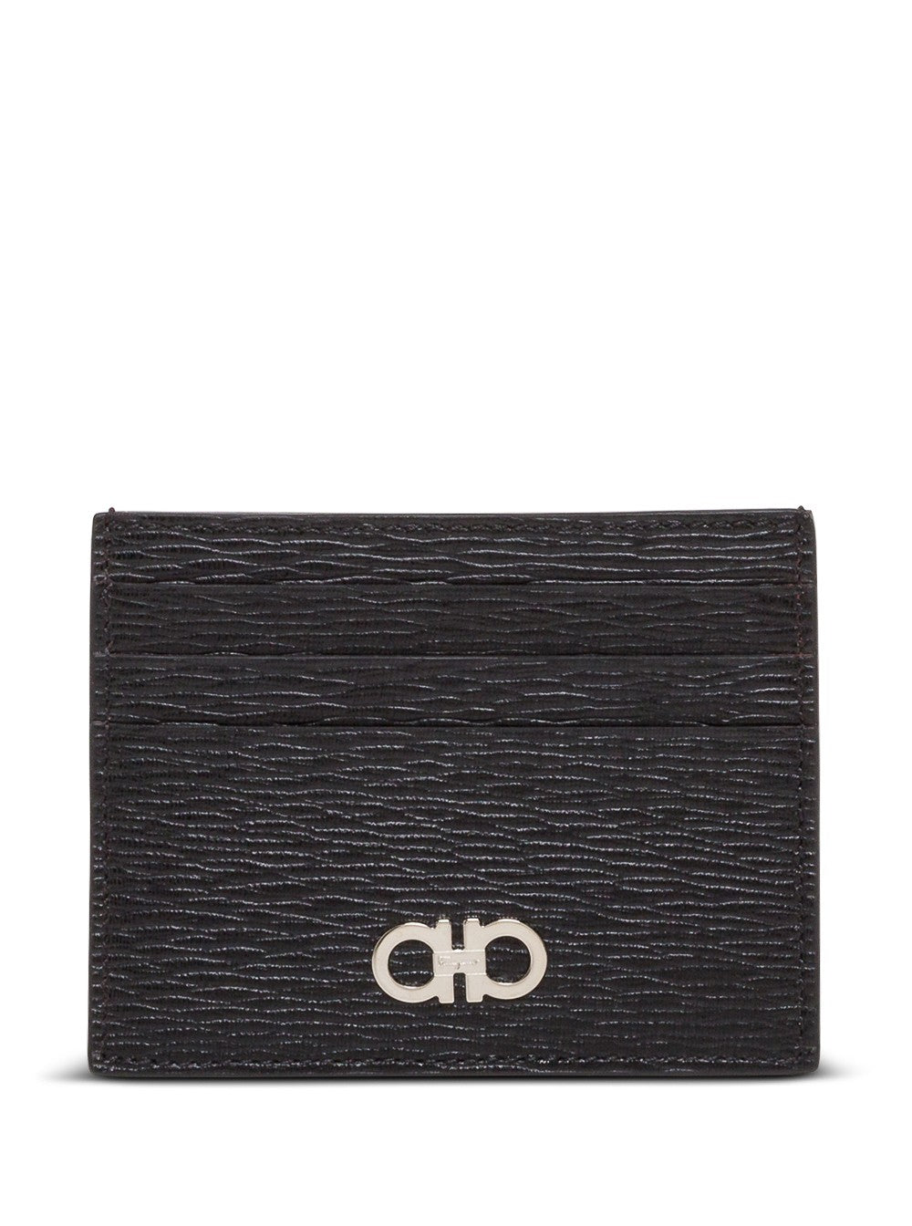 Ferragamo Men Cardholder 'Revival' With Gancini Buckle On The Front In Black Leather For Men