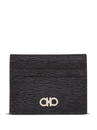 Ferragamo Men Cardholder 'Revival' With Gancini Buckle On The Front In Black Leather For Men