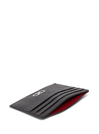 Ferragamo Men Cardholder 'Revival' With Gancini Buckle On The Front In Black Leather For Men
