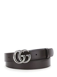 Gucci Men Belt With Gg Buckle In Brown Leather For Men