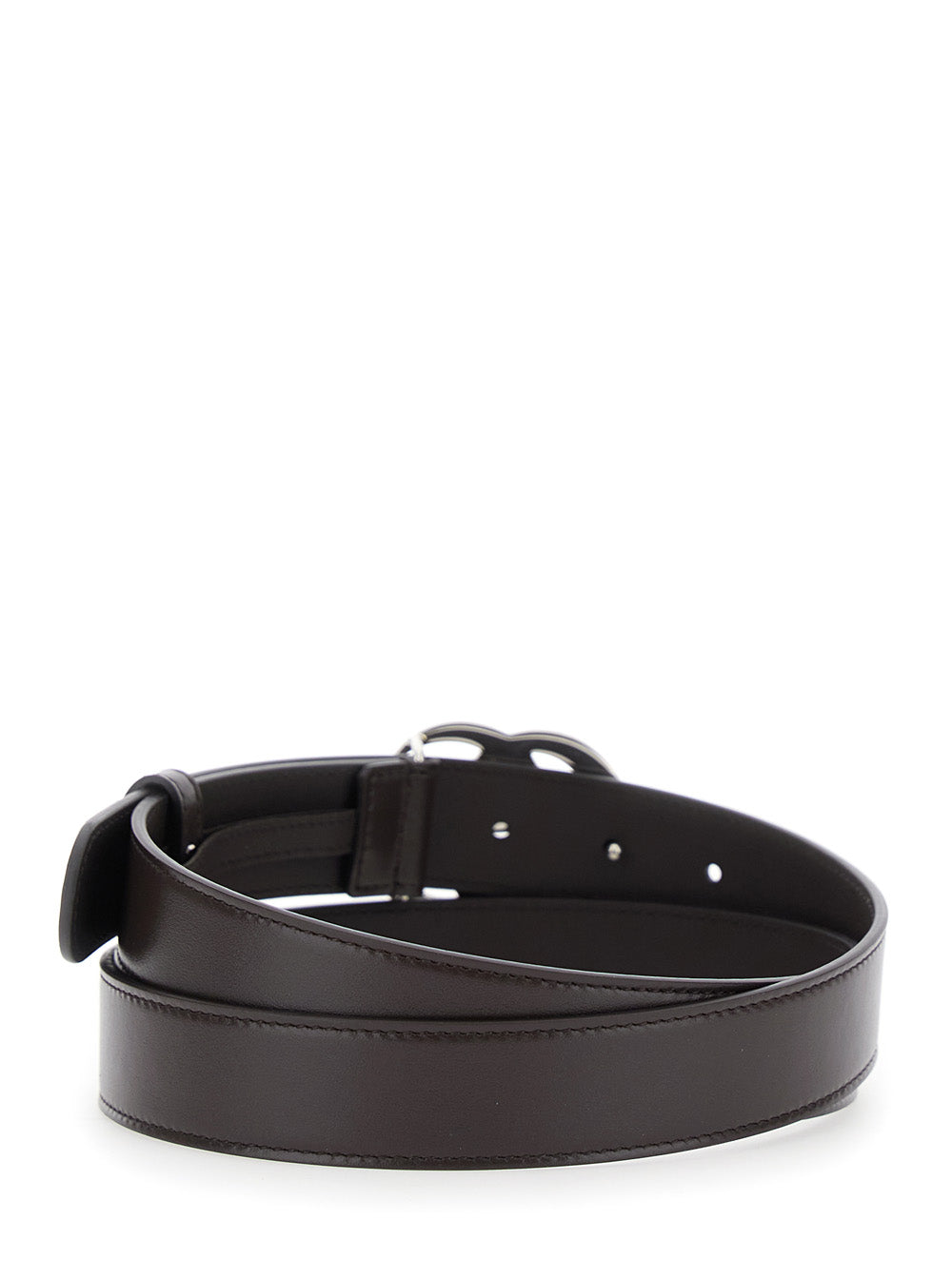 Gucci Men Belt With Gg Buckle In Brown Leather For Men