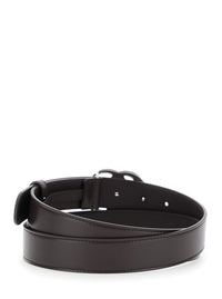 Gucci Men Belt With Gg Buckle In Brown Leather For Men