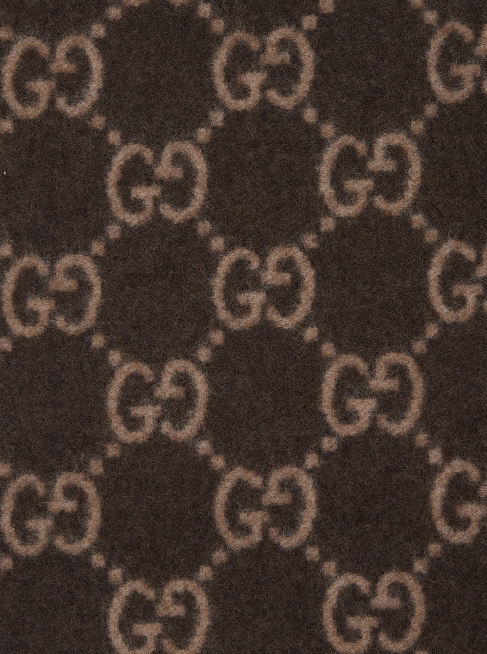 GUCCI Gucci Men Scarf 'Gg' With All-Over Motif And Fringed Edge In Brown For Men