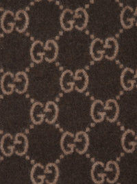 GUCCI Gucci Men Scarf 'Gg' With All-Over Motif And Fringed Edge In Brown For Men