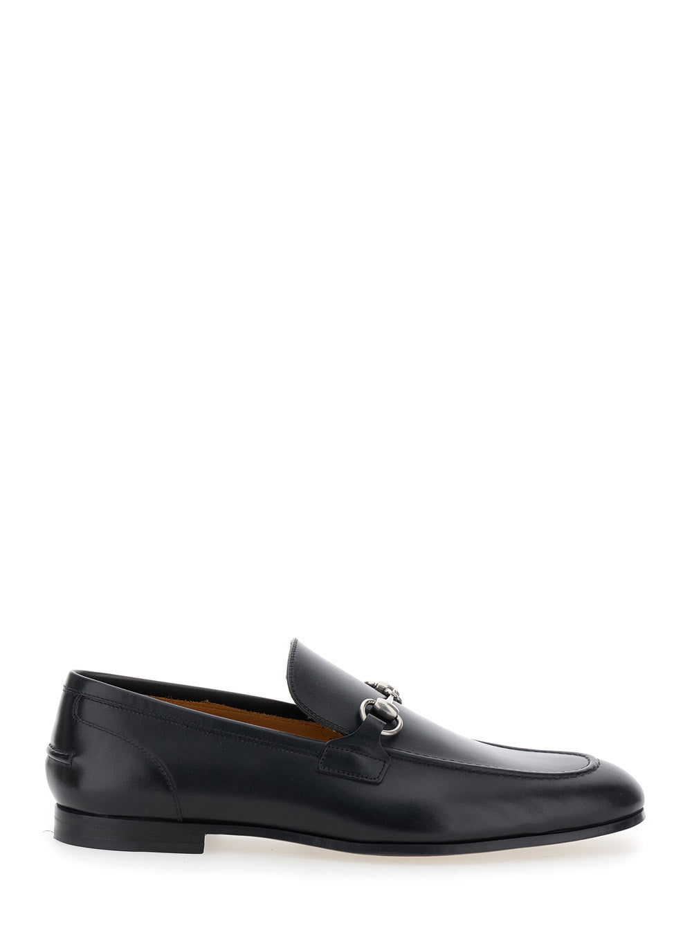 Gucci Men Black Leather 'Jordan' Loafers For Men