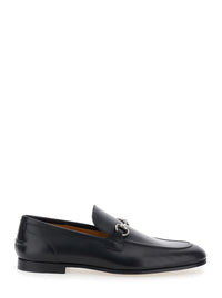 Gucci Men Black Leather 'Jordan' Loafers For Men