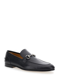Gucci Men Black Leather 'Jordan' Loafers For Men