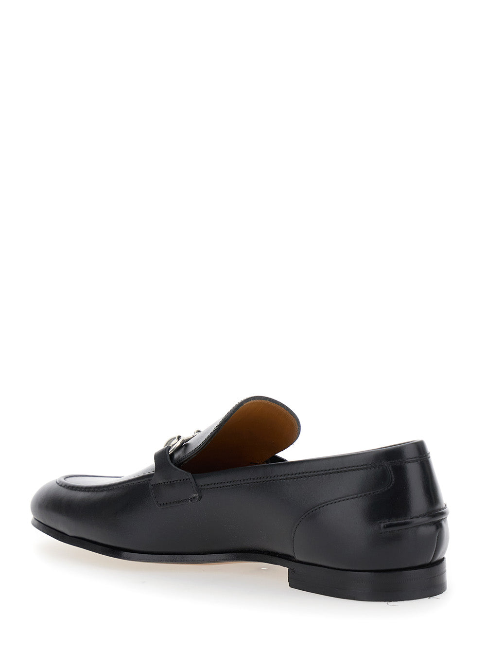 Gucci Men Black Leather 'Jordan' Loafers For Men