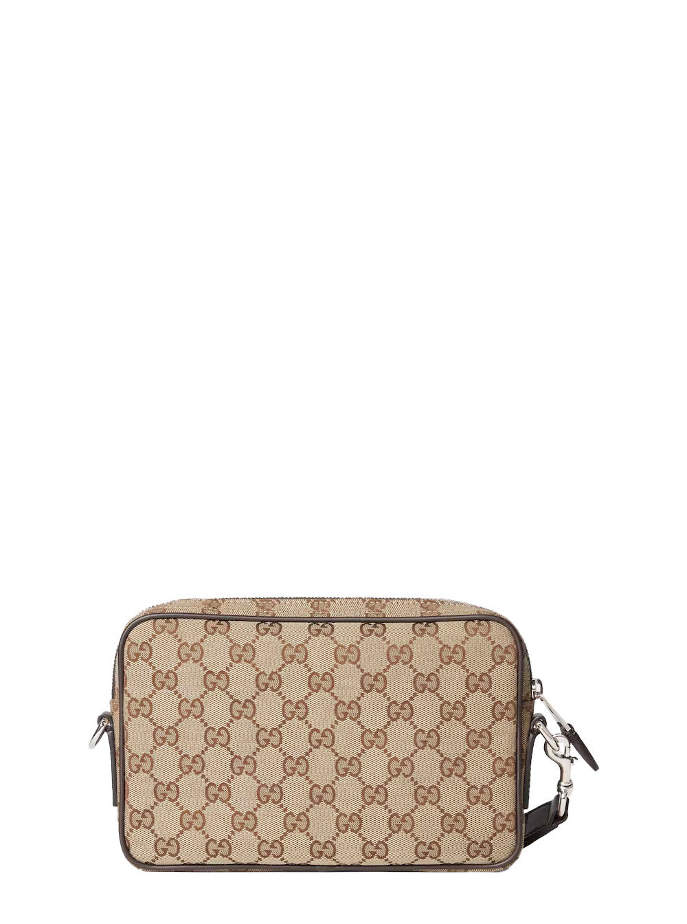 Gucci Men Crossbody Bag 'Gg All-Over' With Tech Fabric Motif Beige Man