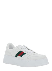 GUCCI Gucci Men Sneaker With Web Detail And Oversized Sole In White Leather For Men