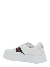GUCCI Gucci Men Sneaker With Web Detail And Oversized Sole In White Leather For Men