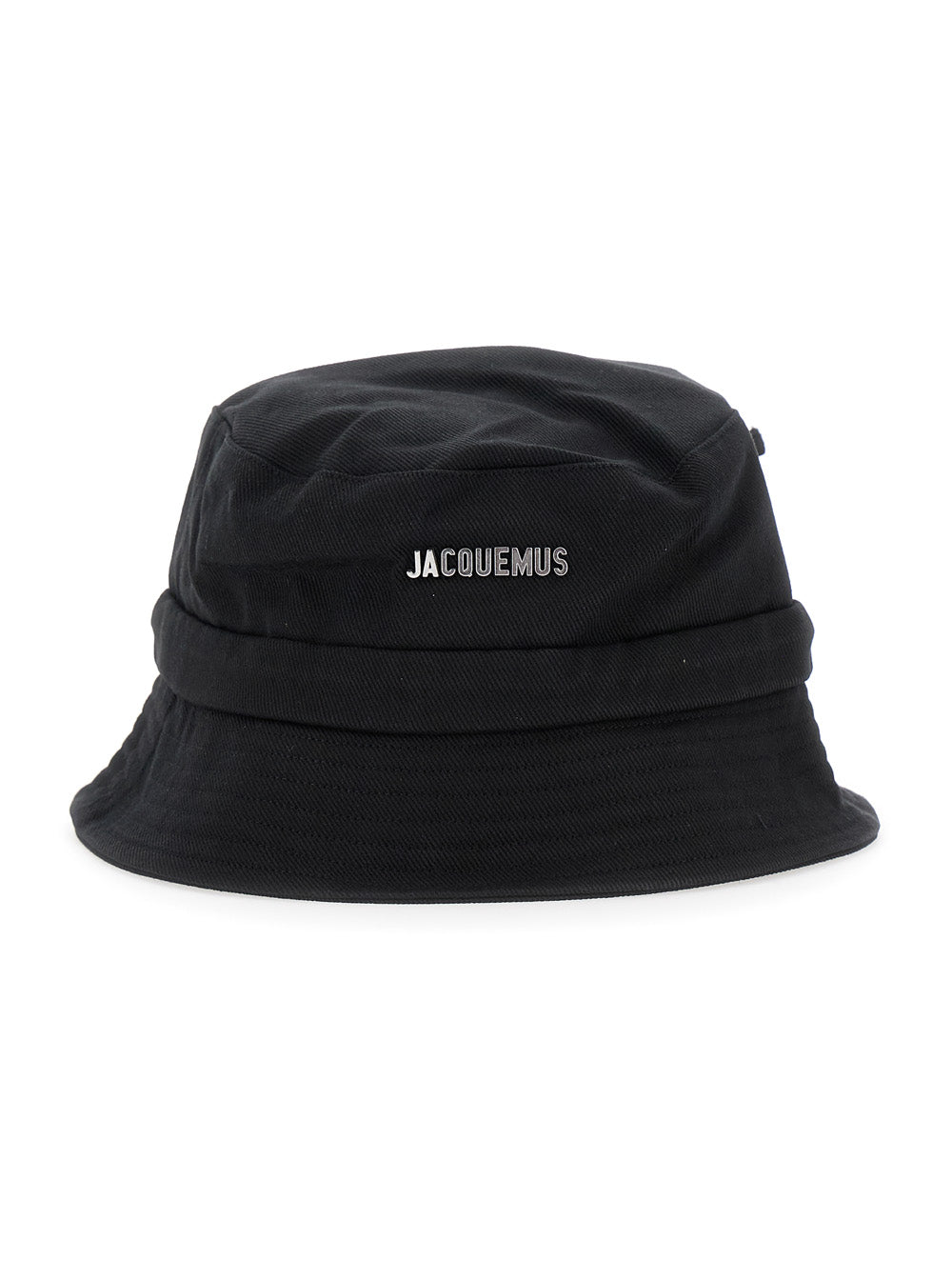 Jacquemus Men Fisherman Hat 'Le Bob Gadjo' Black With Logo Lettering On The Front And Knot Closure On The Back In Cotton For Men