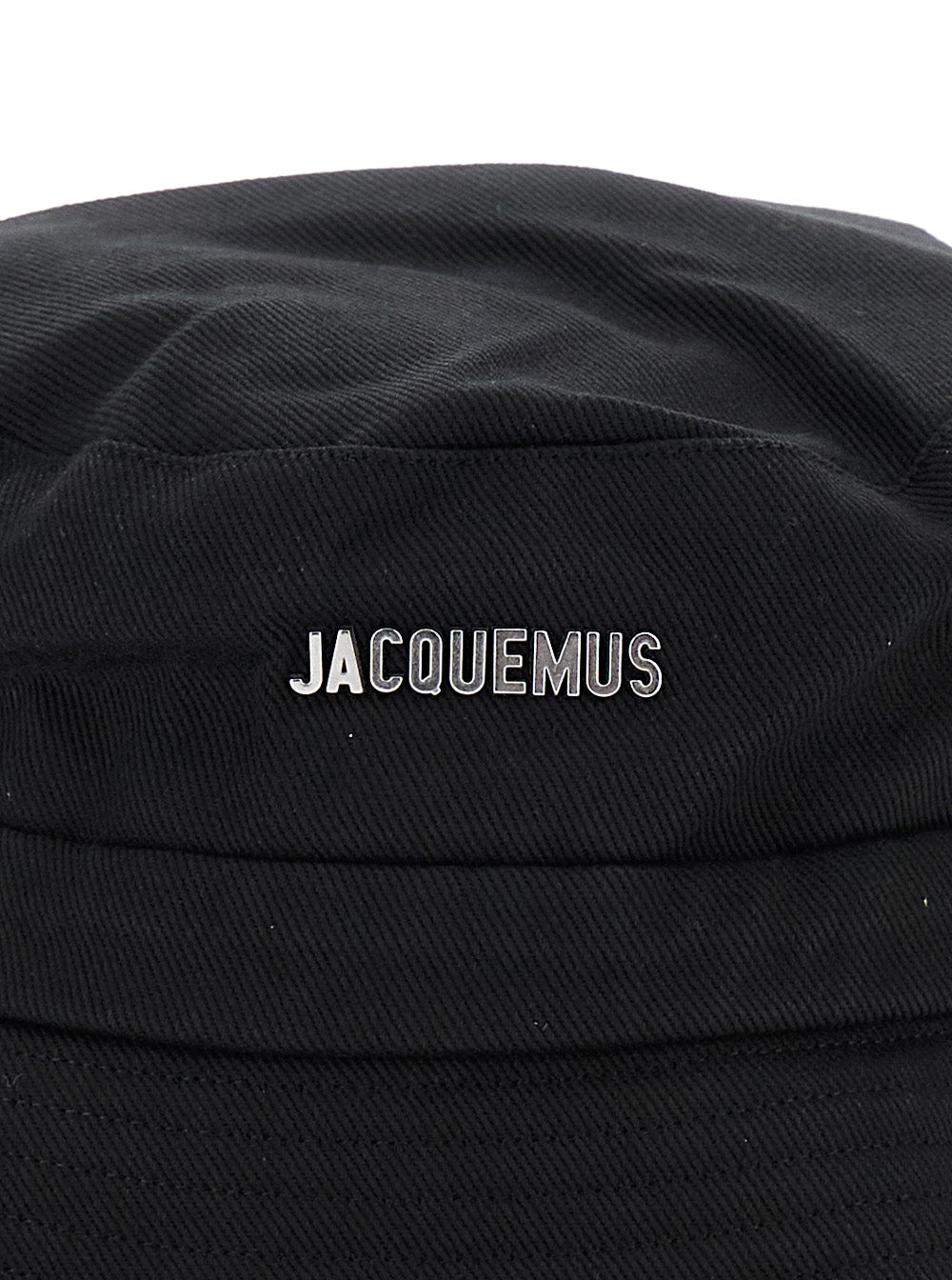 Jacquemus Men Fisherman Hat 'Le Bob Gadjo' Black With Logo Lettering On The Front And Knot Closure On The Back In Cotton For Men