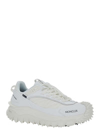 Moncler Men 'Trailgrip Gtx' White Low Top Sneakers With Logo Lettering On The Side In Leather And Tech Fabric For Men