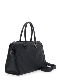 Balenciaga Men Handbag 'Le City' Large With Adjustable And Removable Shoulder Strap And Zip Pocket On The Front In Grained Black Leather For Men