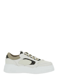 FENDI Fendi Men Sneaker 'Force' With Ff Jacquard Details And Chunky Leather Sole White Men