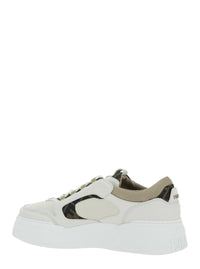 FENDI Fendi Men Sneaker 'Force' With Ff Jacquard Details And Chunky Leather Sole White Men