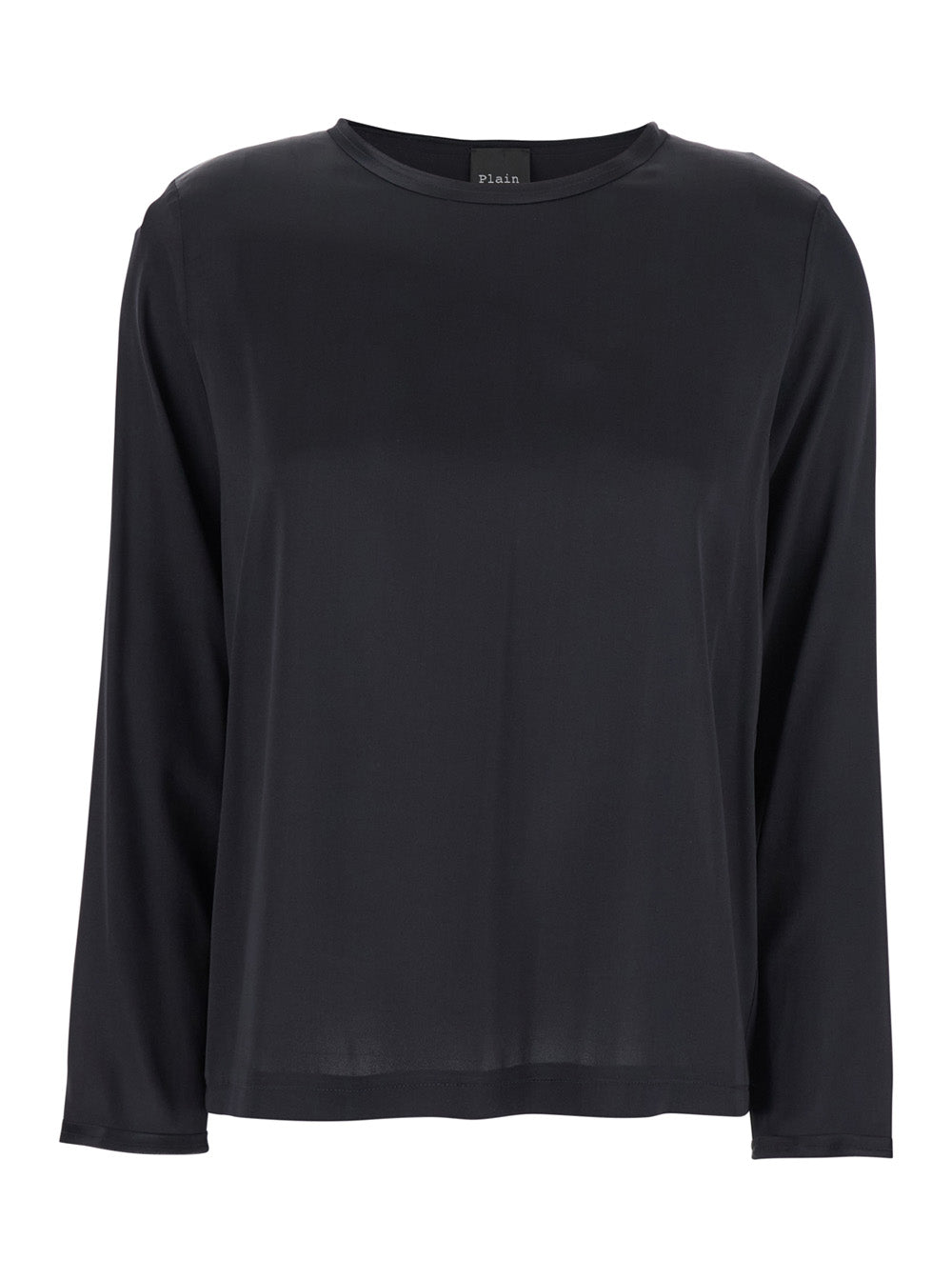 Leplain Women Black Silk Long Sleeve Blouse Woman