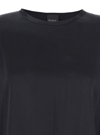 Leplain Women Black Silk Long Sleeve Blouse Woman
