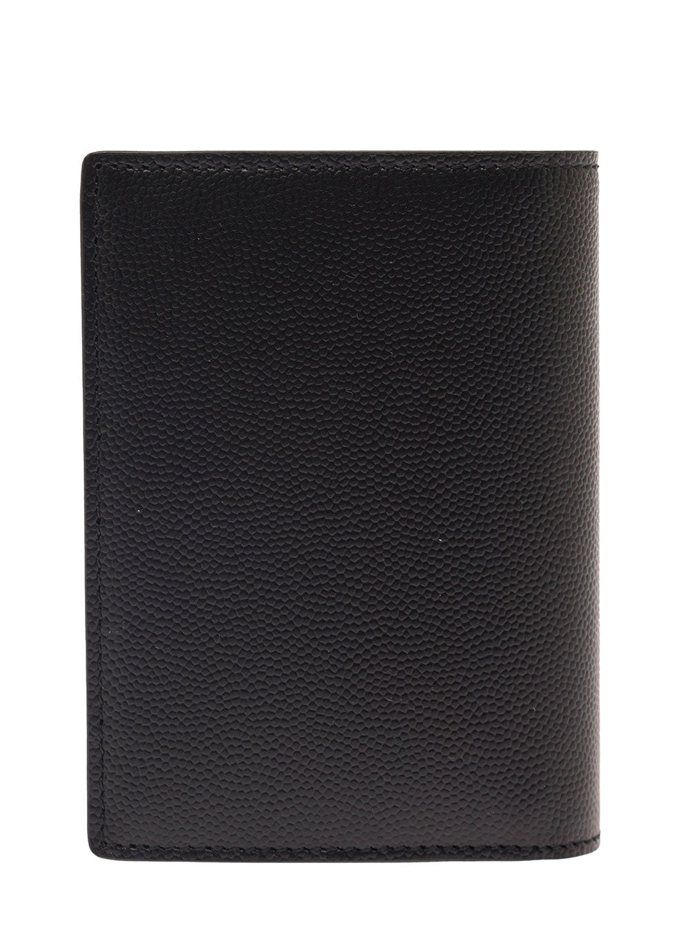 Saint Laurent Men Cardholder 'Grain De Poudre' Black With Logo Embossed In Leather For Men