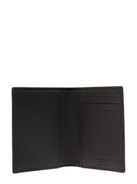 Saint Laurent Men Cardholder 'Grain De Poudre' Black With Logo Embossed In Leather For Men