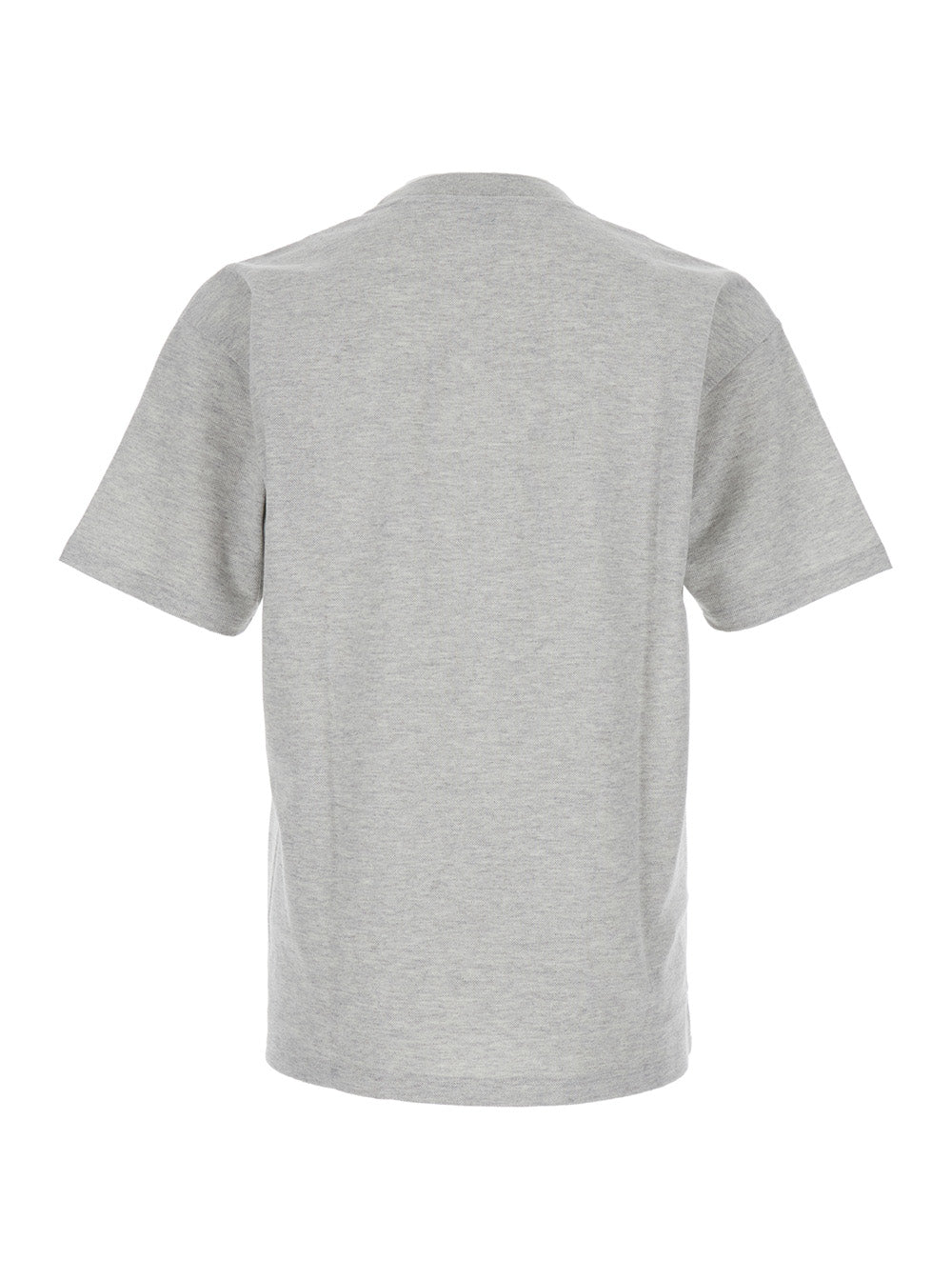 Saint Laurent Men Crew Neck T-Shirt With Cassandre Embroidery In Grey Cotton For Men