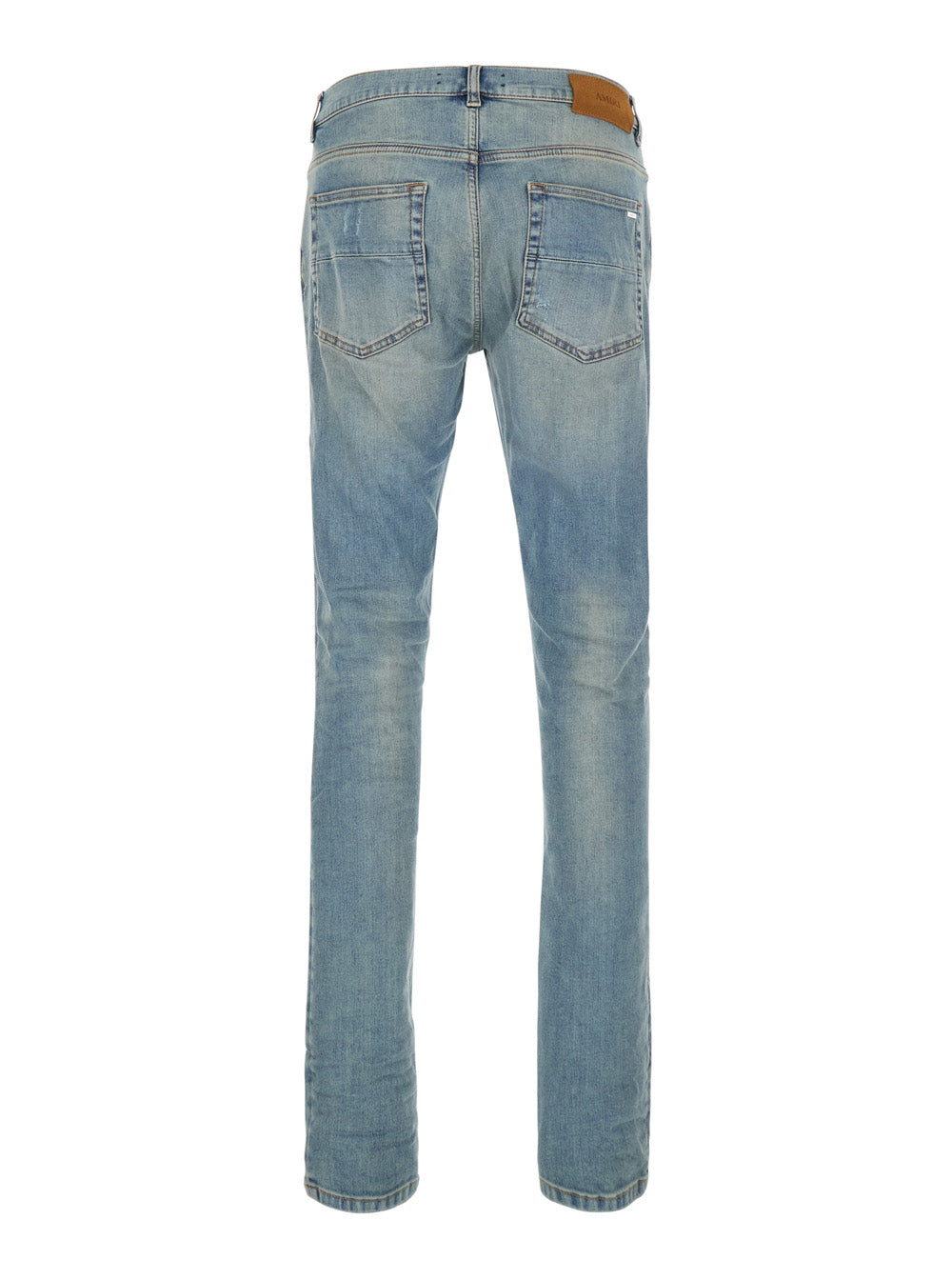 Amiri Men Light Blue Jeans With Ripped Details And Faded Design In Denim For Men