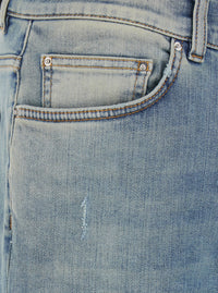 Amiri Men Light Blue Jeans With Ripped Details And Faded Design In Denim For Men