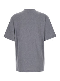 GUCCI Gucci Women Gray Crew Neck T-Shirt With Logo Print On The Front In Cotton For Women