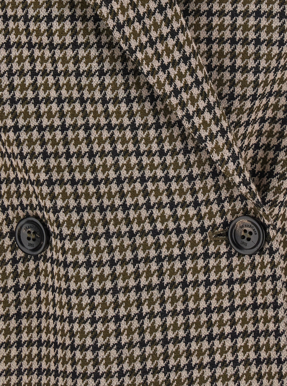 Max Mara Women 'Eccelso' Multicolor Double-Breasted Jacket With Peak Revers And All-Over Houndstooth Motif In Wool Blend For Women