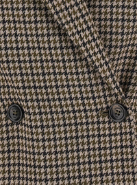 Max Mara Women 'Eccelso' Multicolor Double-Breasted Jacket With Peak Revers And All-Over Houndstooth Motif In Wool Blend For Women