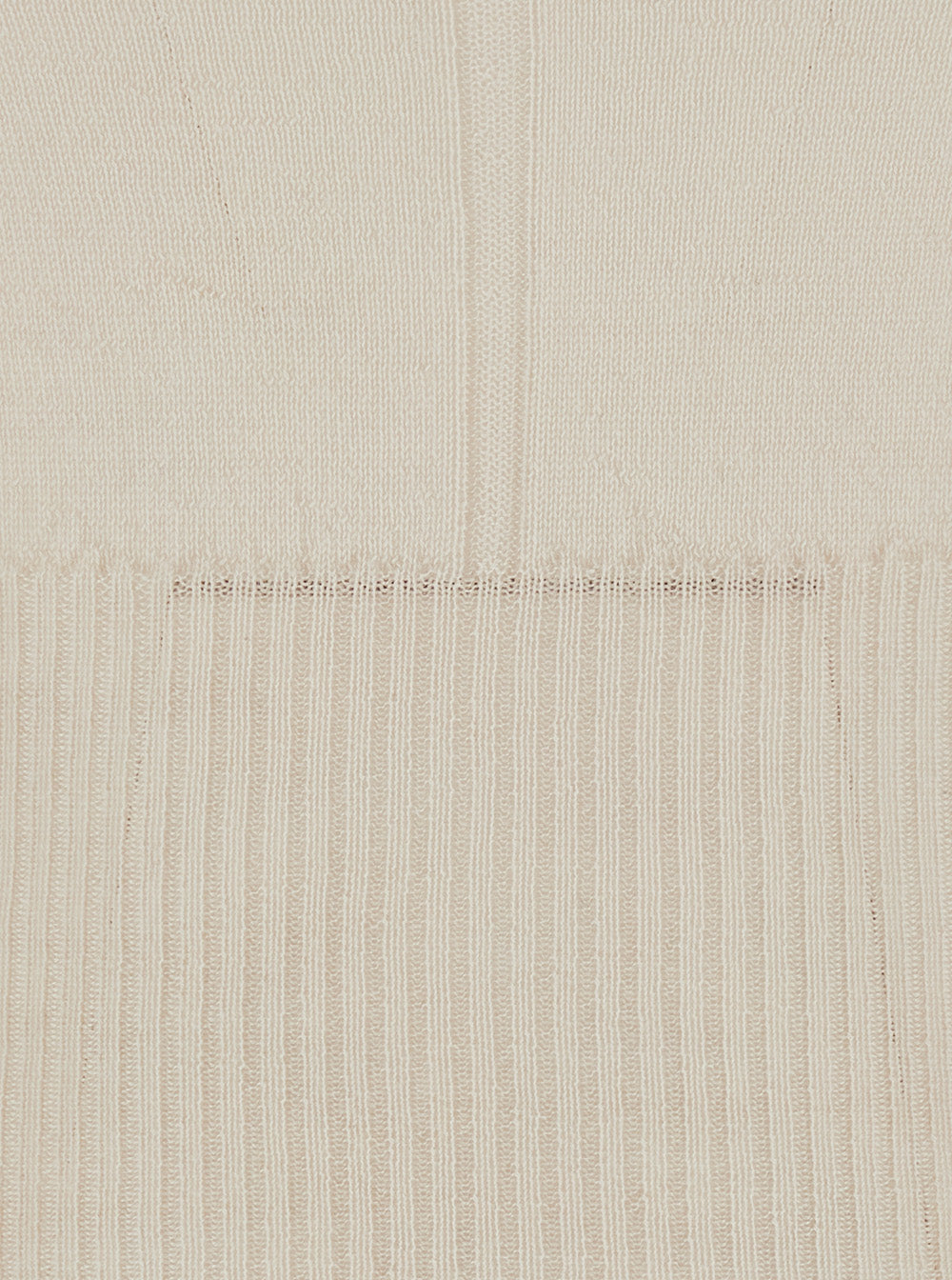RICK OWENS Rick Owens Women Beige Cropped Sweater With Front Cut-Out And Ribbed Trims In Cashmere For Women
