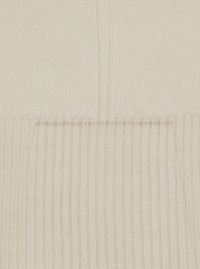 RICK OWENS Rick Owens Women Beige Cropped Sweater With Front Cut-Out And Ribbed Trims In Cashmere For Women