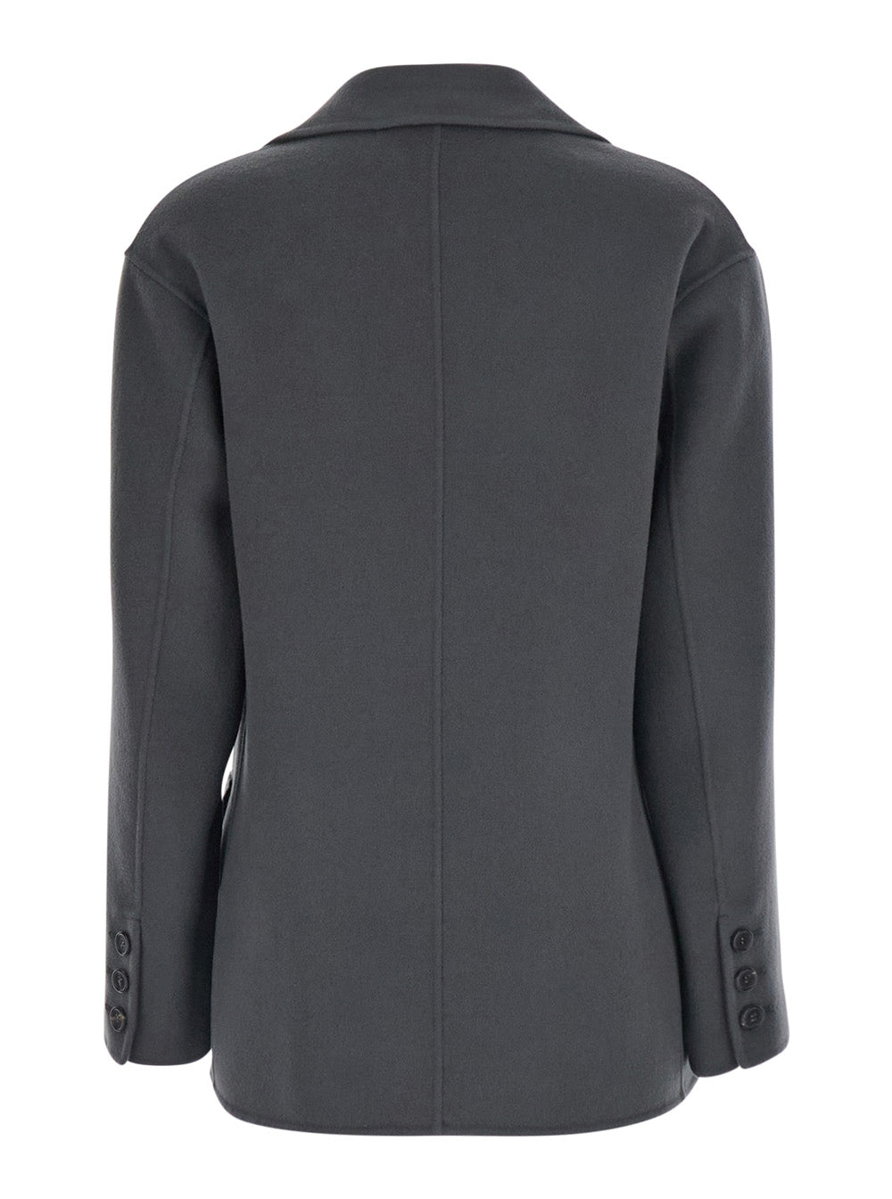 'S Maxmara Women 'Elfi' Grey Single-Breasted Jacket With Notched Revers In Wool For Women