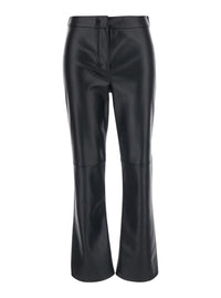'S Maxmara Women 'Sublime' Black Pants With Flared Leg And Hidden Closure On The Front In Ecoleather For Women