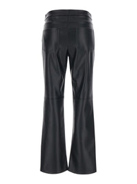 'S Maxmara Women 'Sublime' Black Pants With Flared Leg And Hidden Closure On The Front In Ecoleather For Women