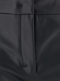 'S Maxmara Women 'Sublime' Black Pants With Flared Leg And Hidden Closure On The Front In Ecoleather For Women