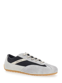 Alexander Mcqueen Men 'Boxe' Gray Low Top Sneakers With Bicolor Details And Logo Lettering On The Side In Suede For Men