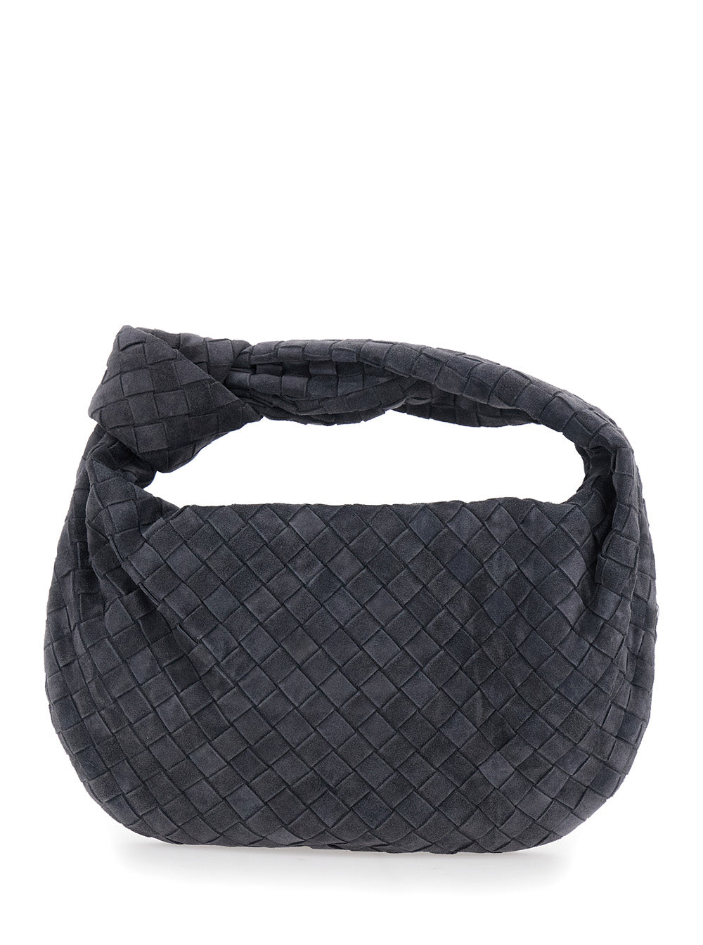 BOTTEGA VENETA Bottega Veneta Women 'Jodie' Gray Shoulder Bag With Intreccio Motif In Suede For Women