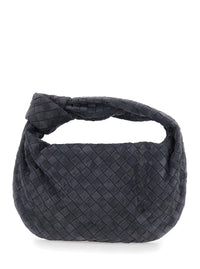 BOTTEGA VENETA Bottega Veneta Women 'Jodie' Gray Shoulder Bag With Intreccio Motif In Suede For Women